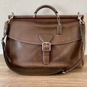 Coach Transatlantic Leather Business Briefcase Bag